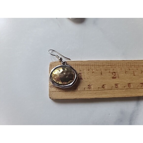 Two Toned Dangling Pierced Earrings Vintage - Picture 10 of 10